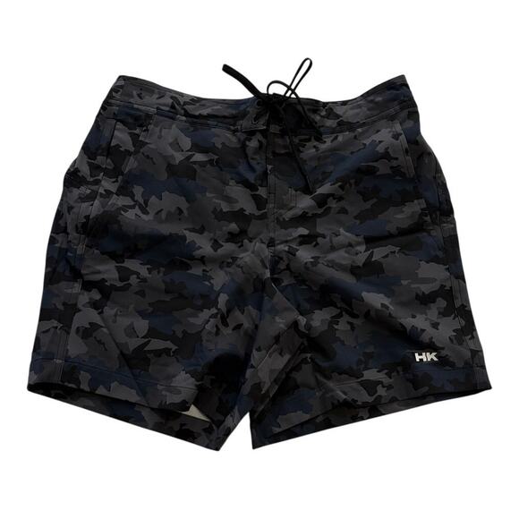 Humankind Board Shorts Swim Black Camouflage Medium Lace Up NWT Womens - Picture 1 of 14